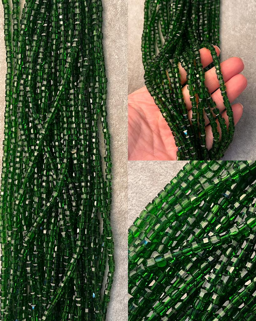 Хрусталь кубик зеленый 5 мм