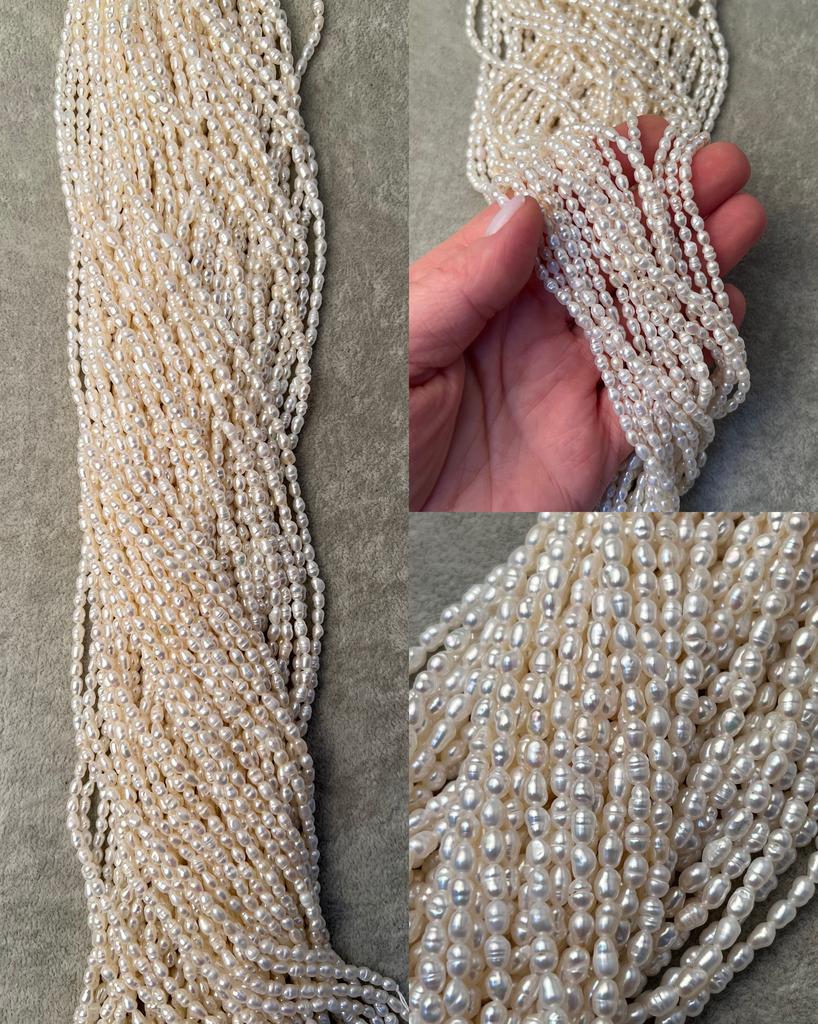 Жемчуг речной 3 х 4,5 мм 35 см