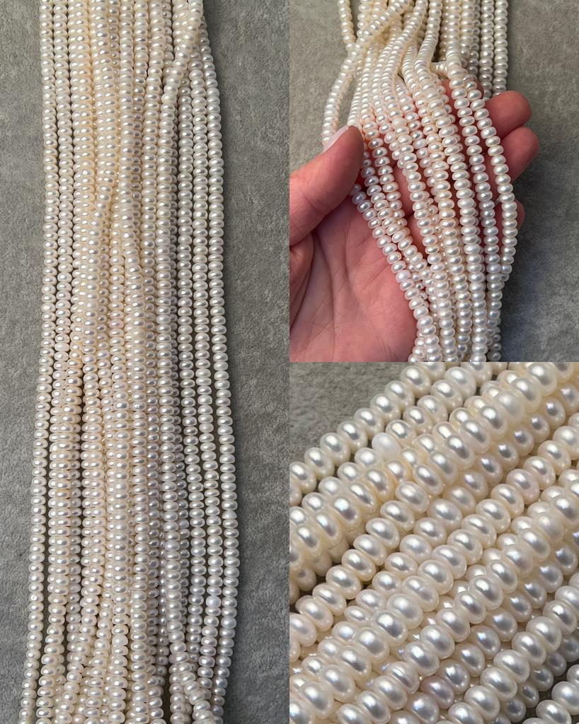 Жемчуг речной рондели 5 х 3 мм 39 см