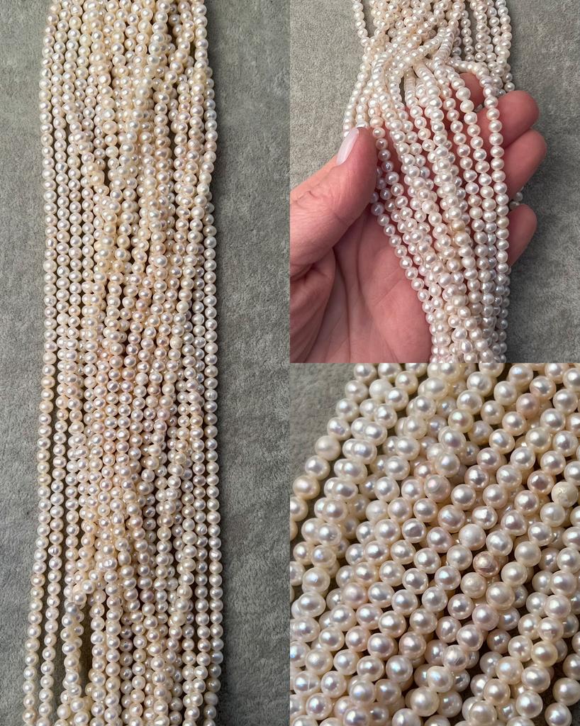 Жемчуг речной 4 - 4,5 мм 39 см (5А)