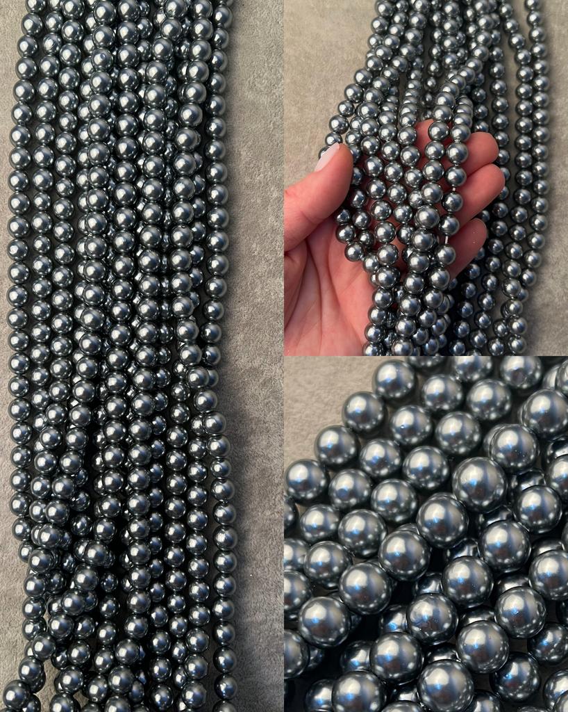 Шелл темное серебро 8 мм