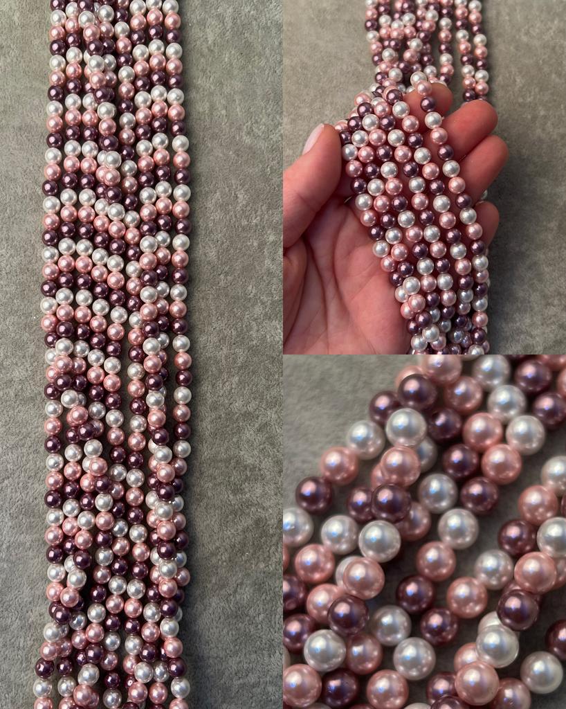 Шелл «триколор» розовый 6 мм