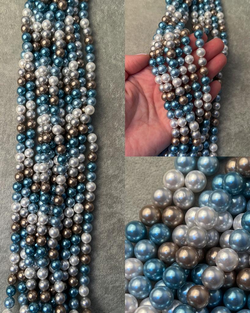 Шелл «триколор» голубой 8 мм