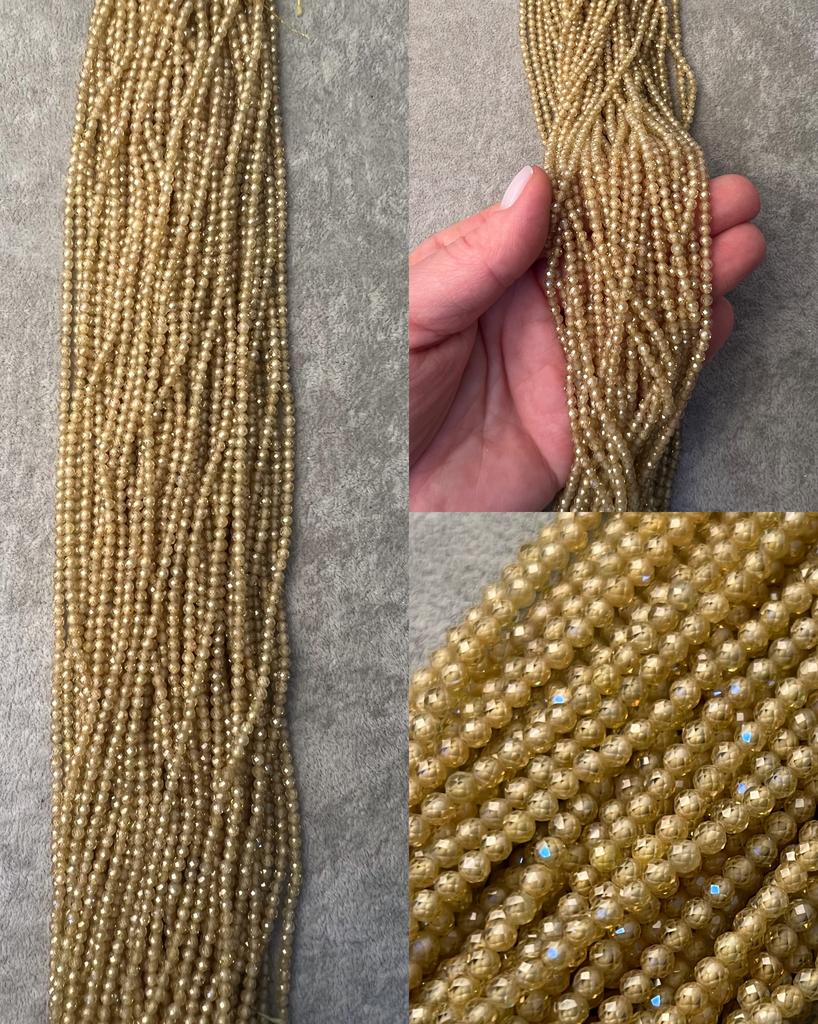 Цирконы темно-желтые 3 мм