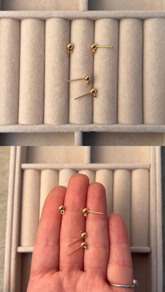 Пусеты позолота 18 ка 4 мм