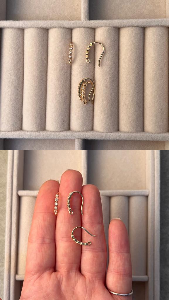 Швензы позолота 18 ка с фианитами 15 мм