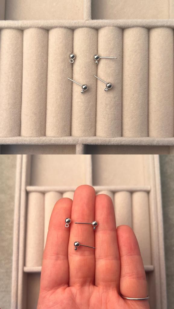 Пусеты родий 4 мм