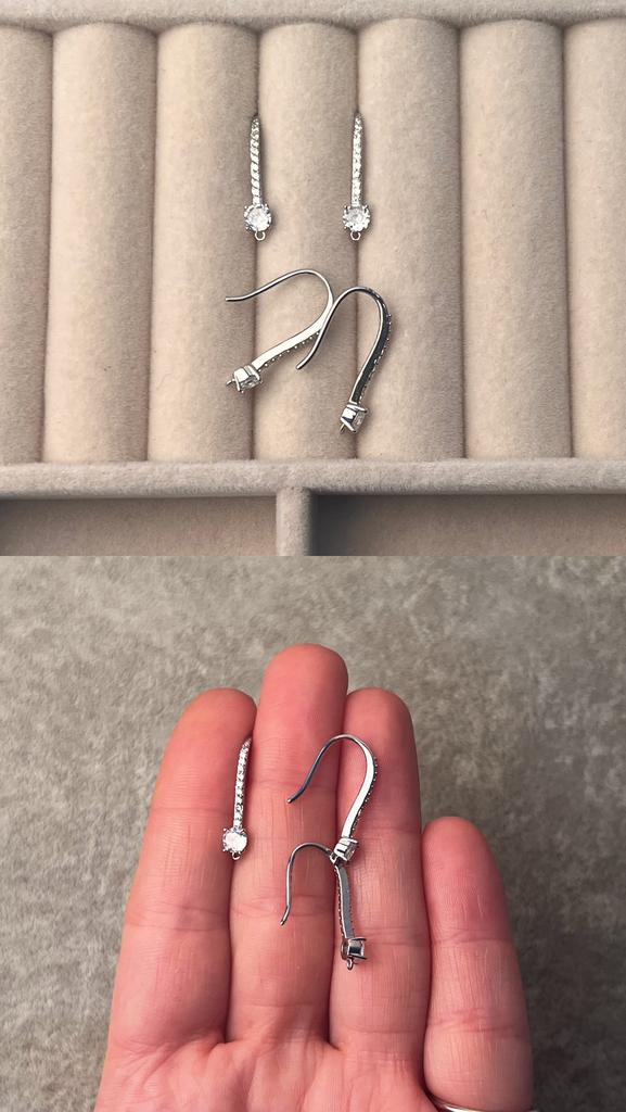 Швензы родий с фианитами 21 мм