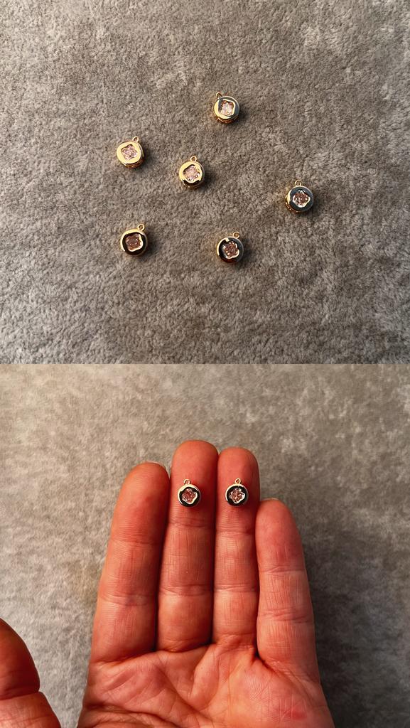 Подвеска с позолотой 18 ка и фианитом 7-8 мм