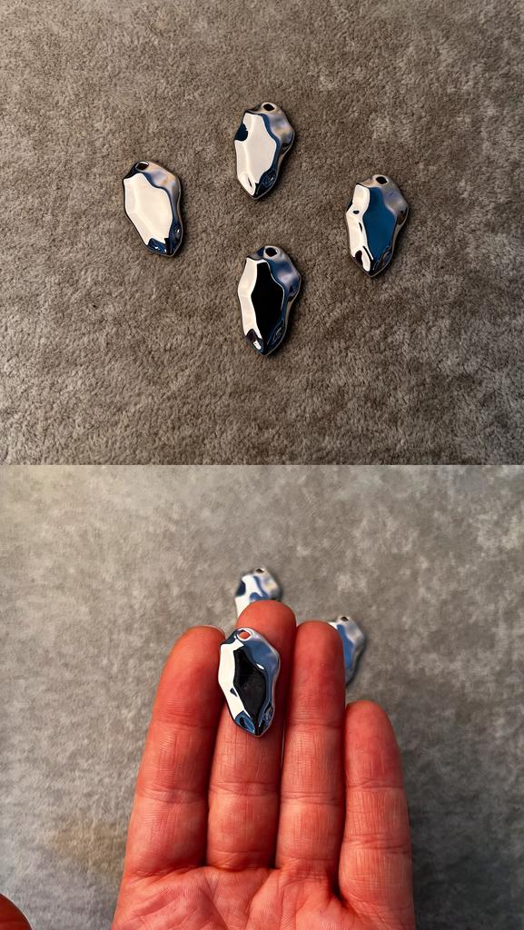 Подвеска родий 25 х 15 мм