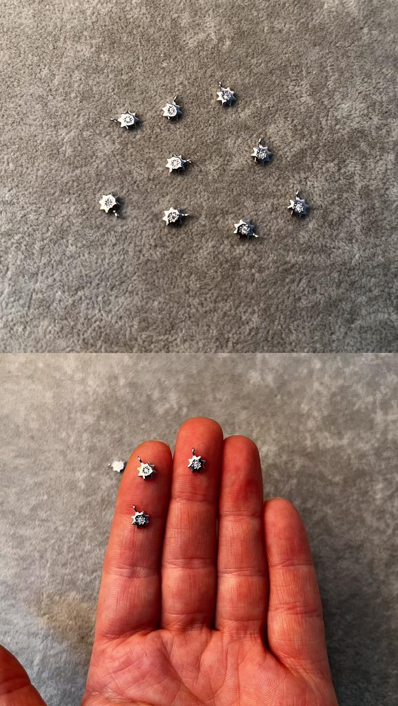 Подвеска родий с фианитом 6 мм