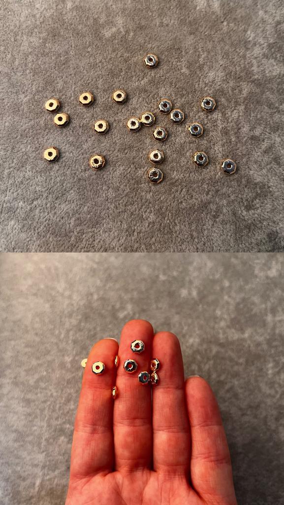 Бусины с позолотой 18 ка 6 х 1,5 мм