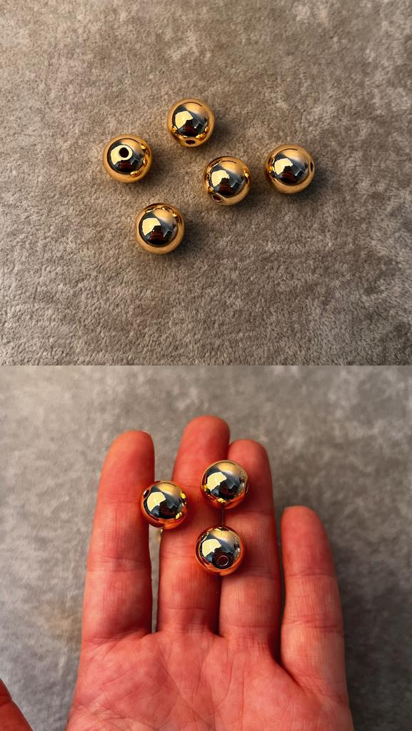 Бусины литые с позолотой 18 ка 14 мм