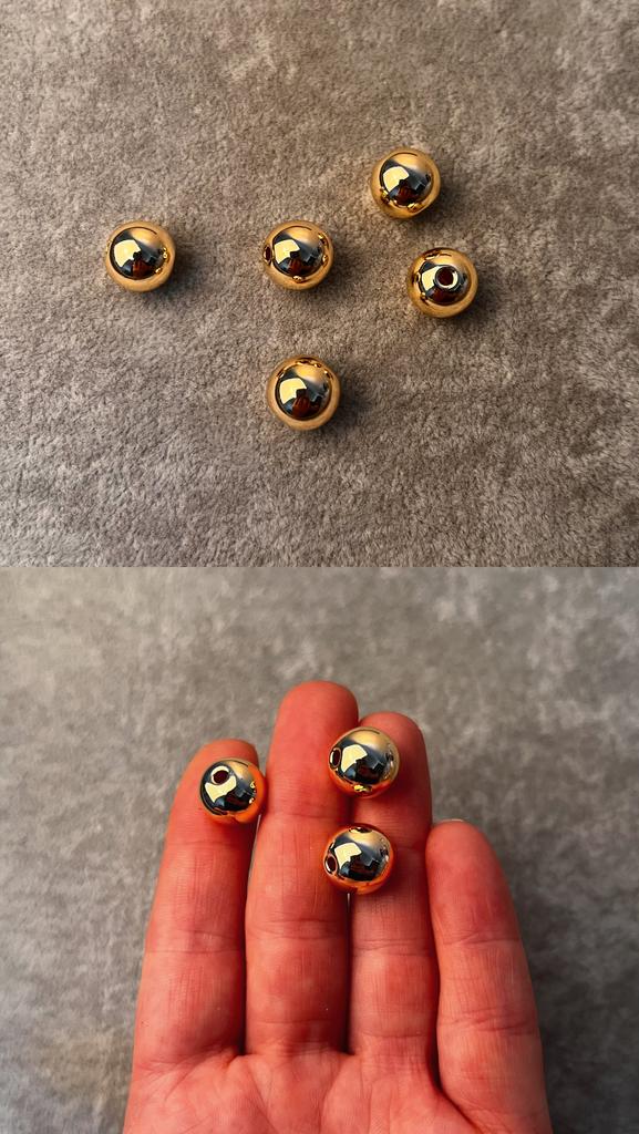 Бусины литые с позолотой 18 ка 12 мм