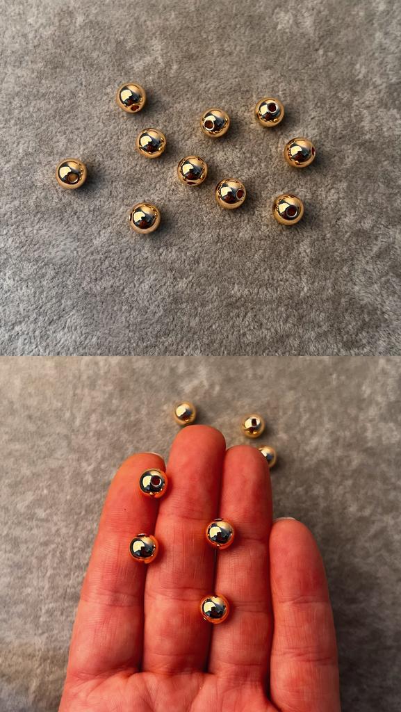 Бусины литые с позолотой 18 ка 8 мм