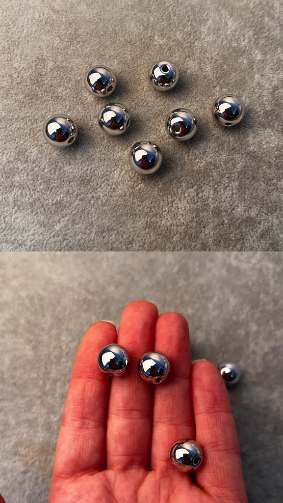 Бусины литые родий 12 мм