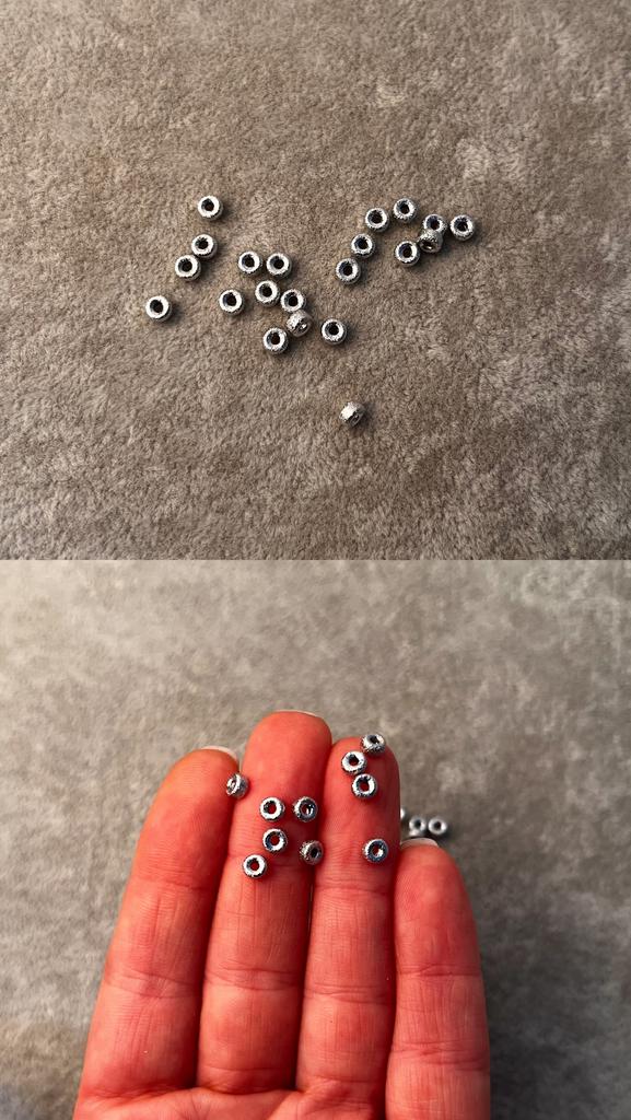 Бусины полые родий 4 х 2 мм