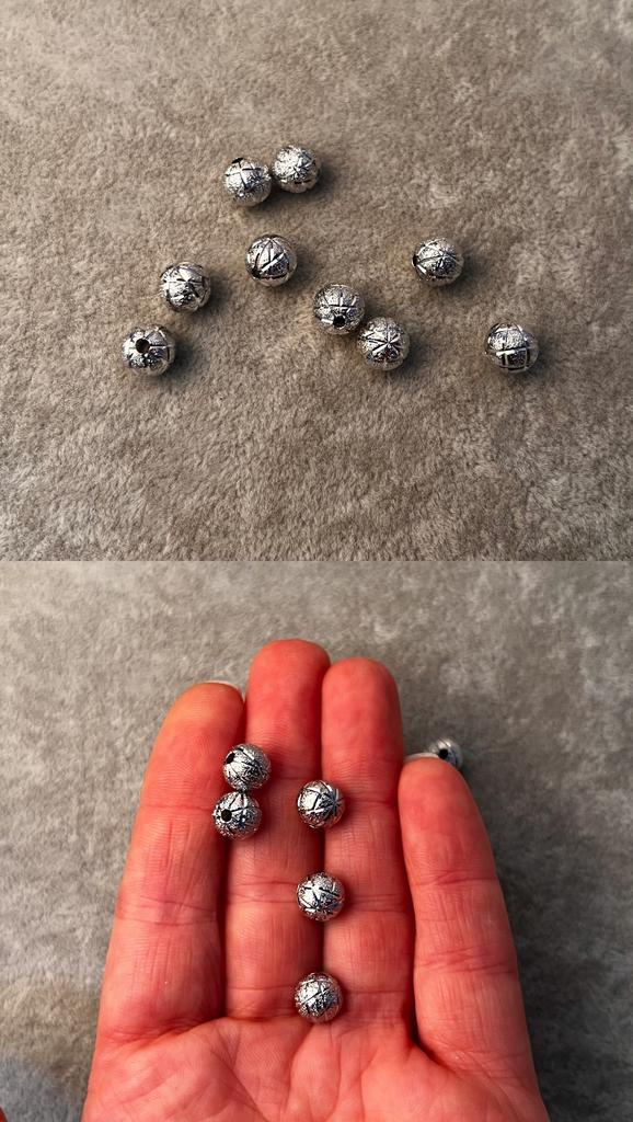 Бусины родий полые 8 мм