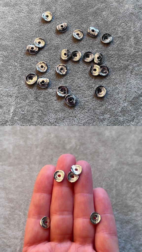 Бусины родий 8-9 х 1 мм