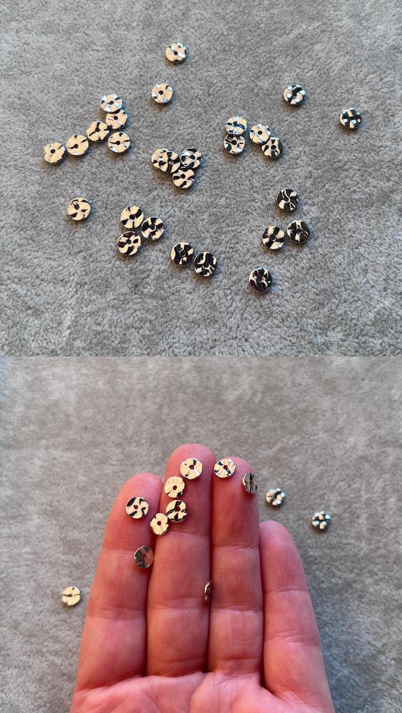 Бусины родий 6 х 0.8 мм