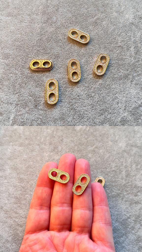 Коннектор позолота 18 ка с фианитами 18 х 9 мм