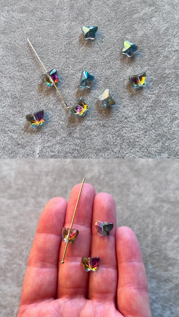 Бусина из стекла бабочка 8 х 10 мм