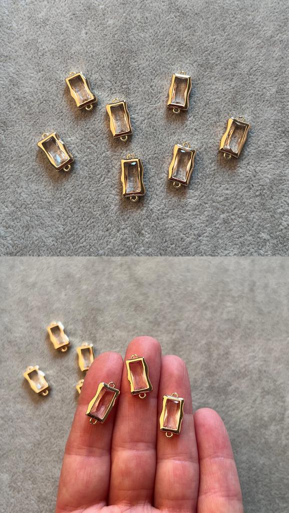 Коннектор с позолотой прозрачный 9 х 18 мм