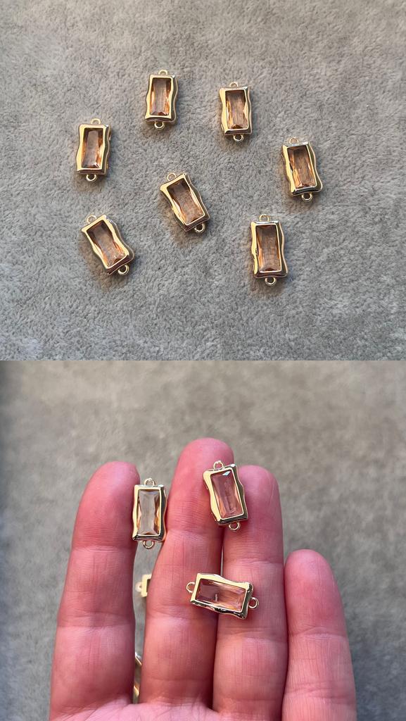 Коннектор с позолотой розовое шампанское 9 х 18 мм