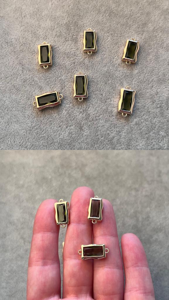 Коннектор с позолотой оливковый 9 х 18 мм