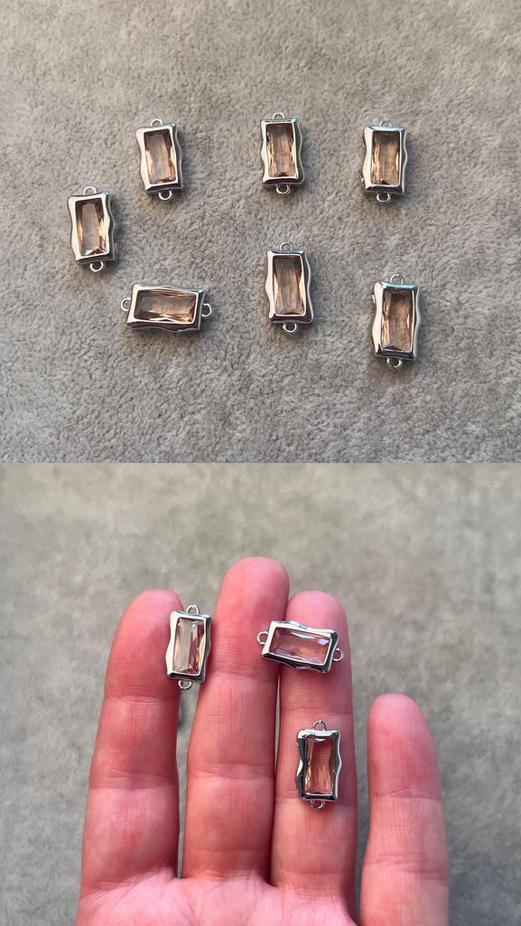 Коннектор родий розовое шампанское 9 х 18 мм