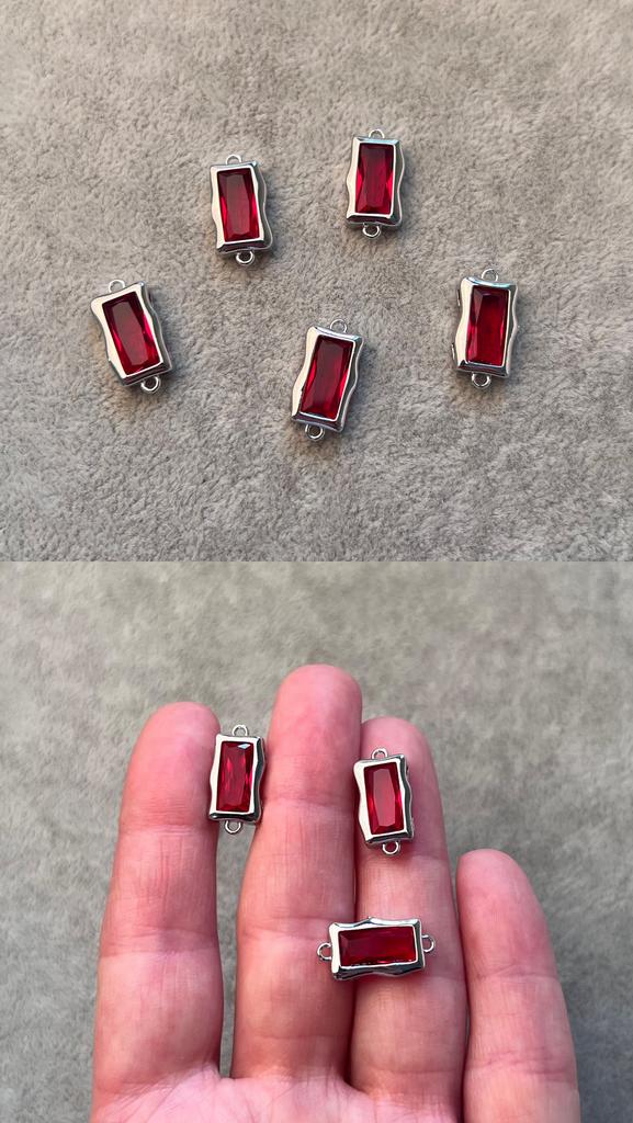 Коннектор родий красный 9 х 18 мм