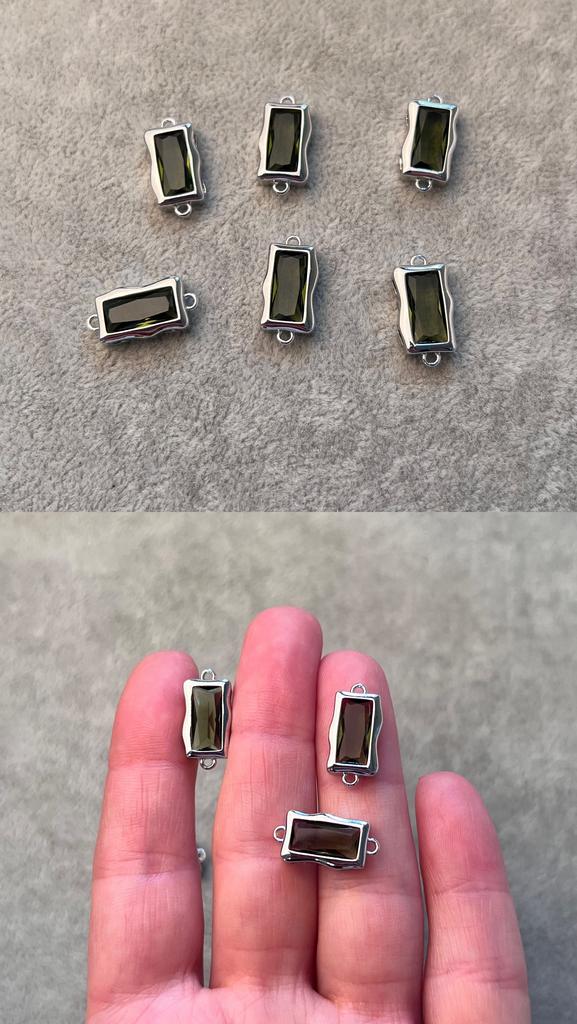 Коннектор родий оливковый 9 х 18 мм