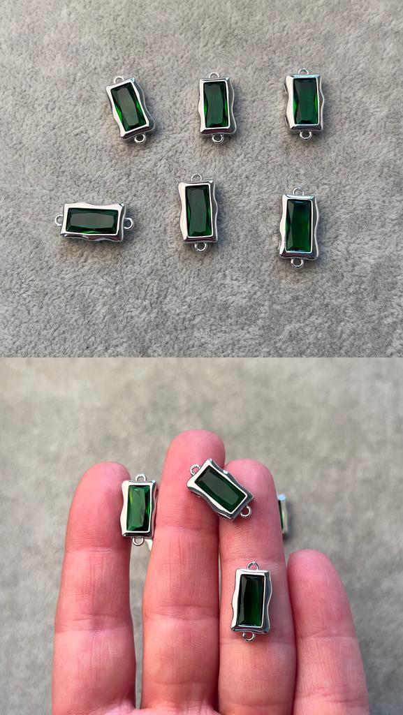 Коннектор родий зеленый 9 х 18 мм