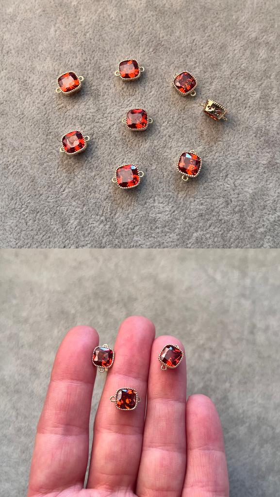 Коннектор с позолотой красно-оранжевый 7 мм