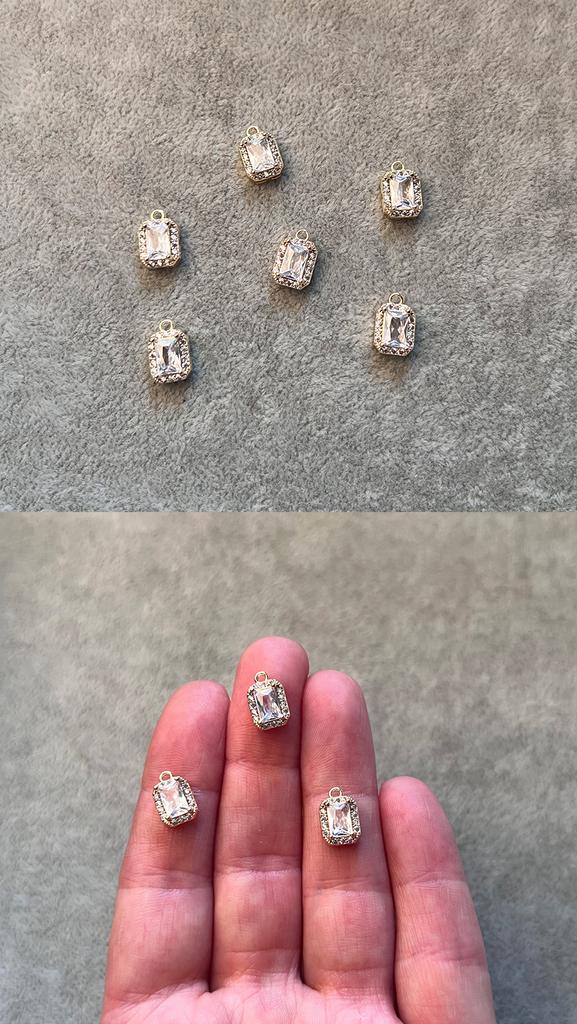 Подвеска с позолотой и фианитами 7 х 11 мм