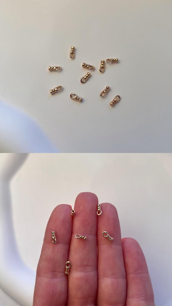 Зажим с позолотой для тросов и тонких шнуров 7 мм