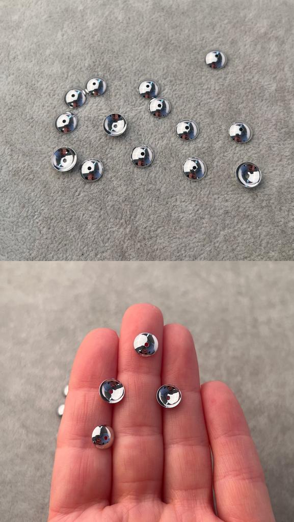 Шляпки родий 8 мм