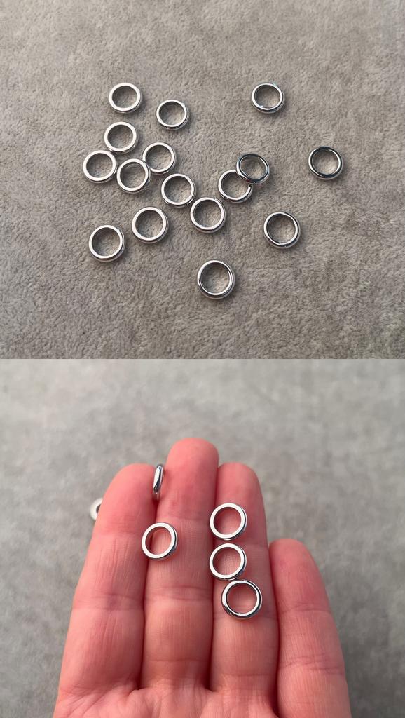 Кольца литые родий 10 х 2 мм