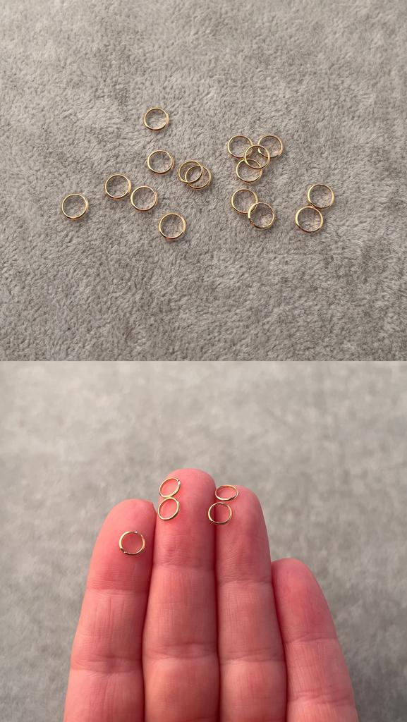 Кольца литые с позолотой 6 х 1 мм