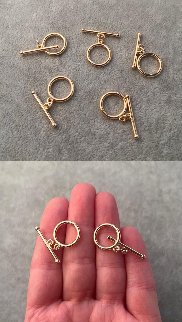 Тогл с позолотой 15 мм