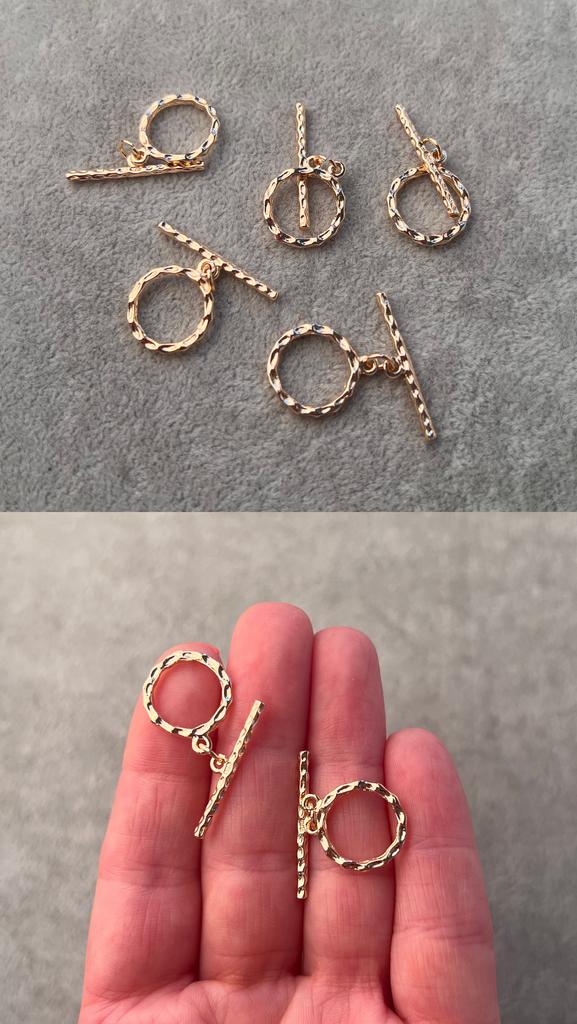 Тогл с позолотой  15 х 2 мм