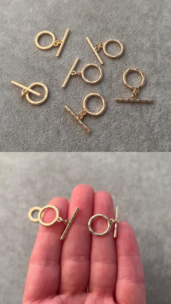 Тогл с позолотой  13 х 2 мм