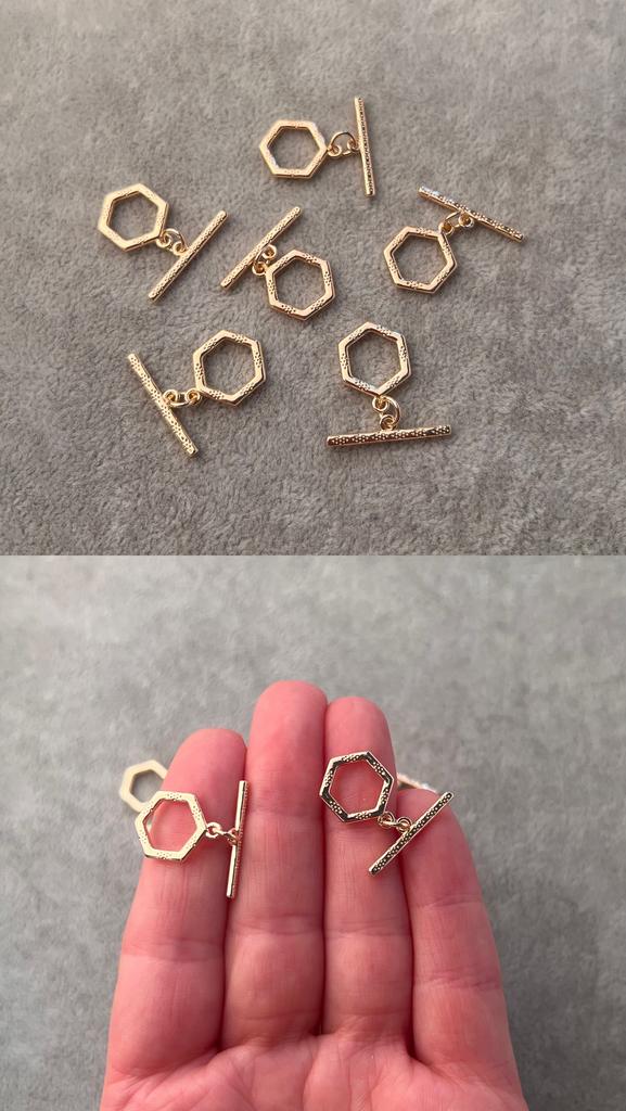 Тогл с позолотой 12-13 х 2 мм