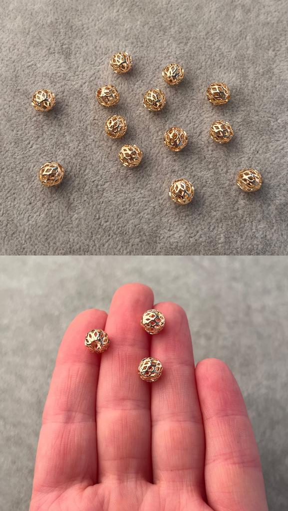 Бусины с позолотой 7 х 8 мм