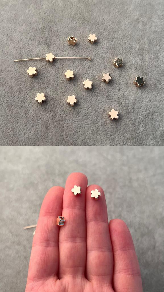 Бусины с позолотой 6 мм