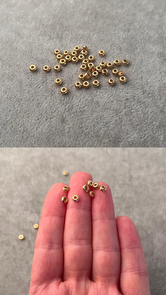 Бусины с позолотой 4 х 2 мм