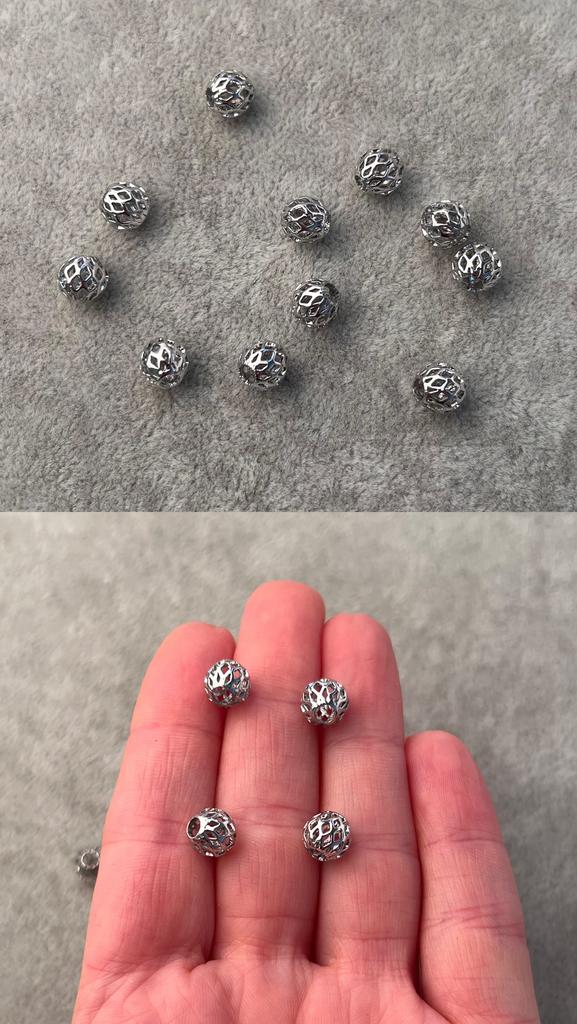 Бусины родий 7 х 8 мм