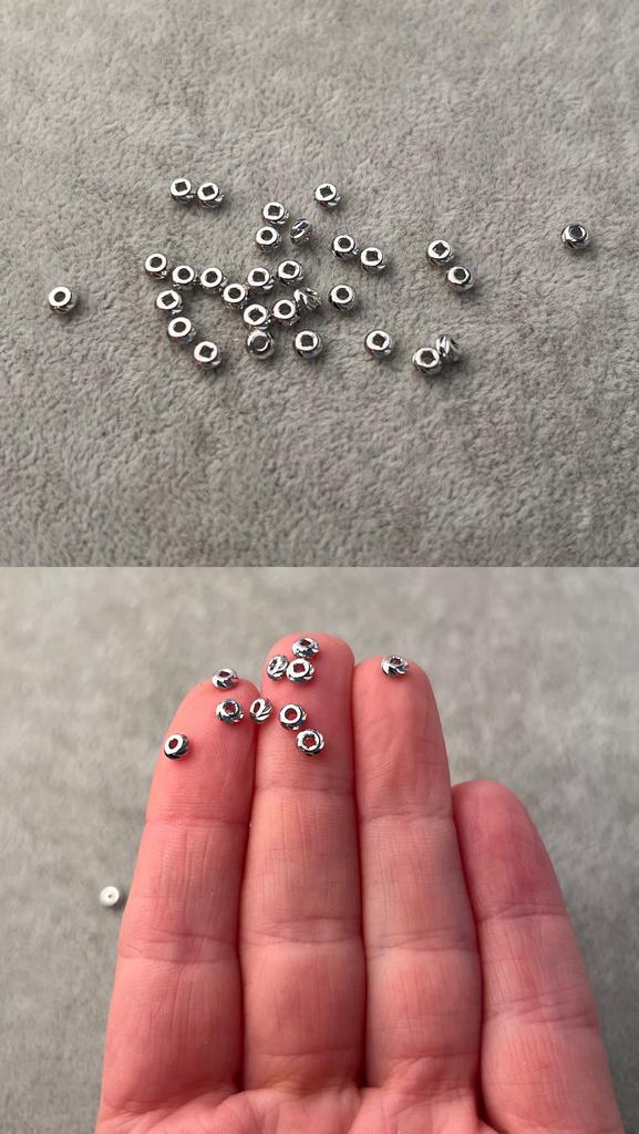 Бусины родий 4 х 2 мм