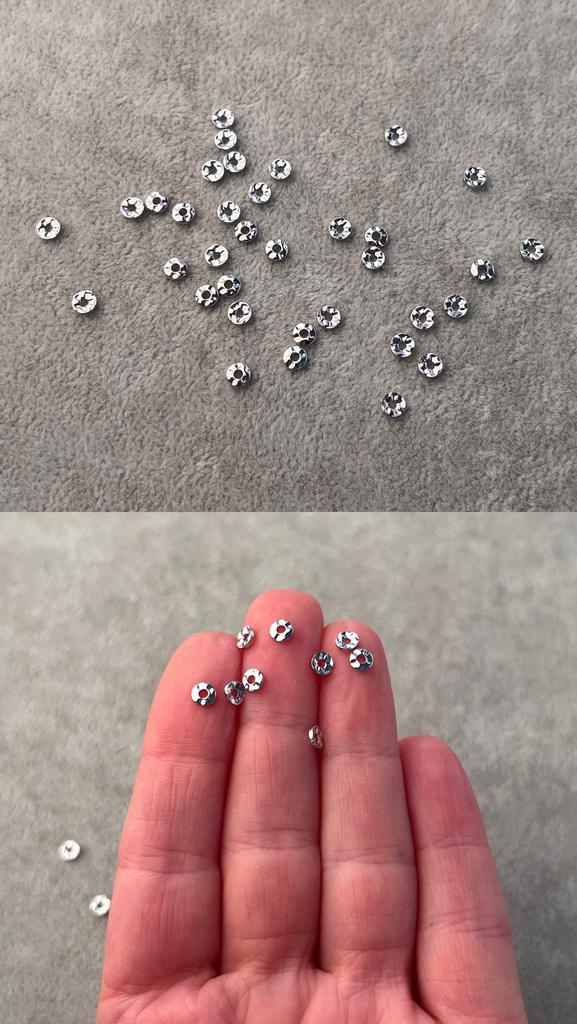 Бусины родий 4 х 1 мм