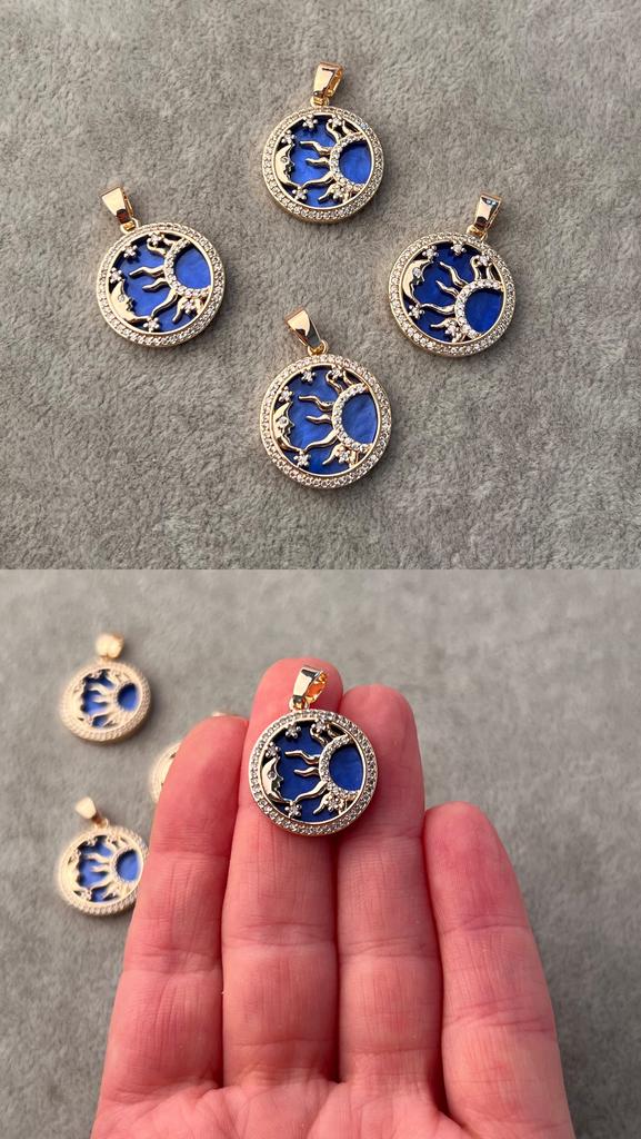 Подвеска с позолотой и фианитами 18 мм